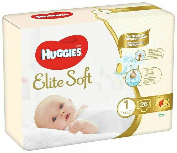 Huggies Elite Soft 1 – 26ks porovnat ceny