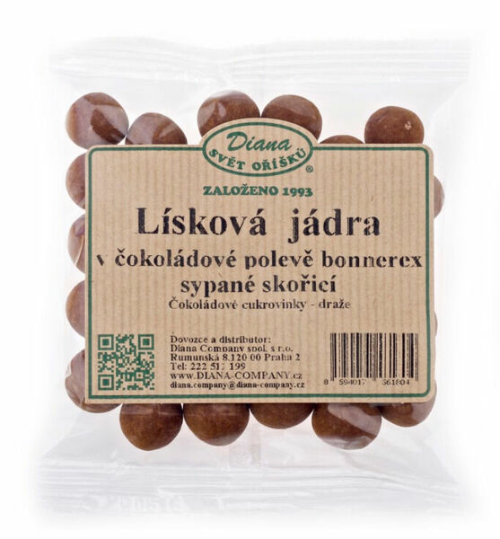 Diana Company Lísková jádra v čokoládové polevě bonnerex sypaná skořicí 100g porovnat ceny
