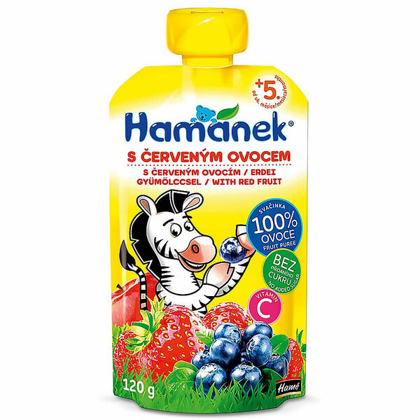 HAMÁNEK Svačinka kojenecká výživa s červeným ovocem 120 g porovnat ceny