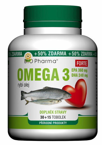 BIO Pharma  Bio-Pharma Omega 3 Forte 1200mg 30+15 tobolek porovnat ceny