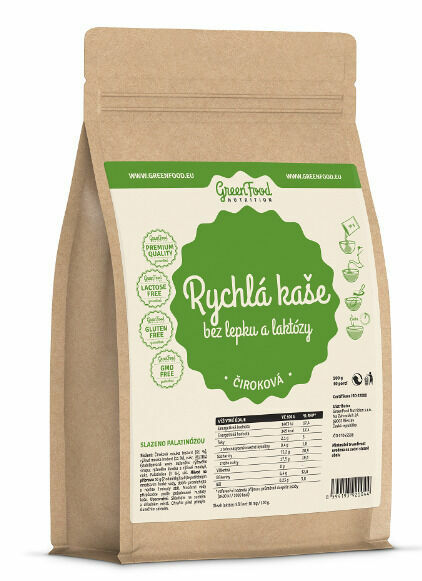 GreenFood Nutrition Rychlá kaše bez lepku a laktózy čiroková 500g porovnat ceny