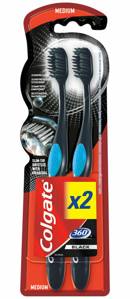 Colgate Zubní kartáček 360° Black Duopack 2ks porovnat ceny