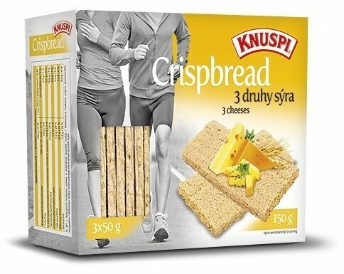 KNUSPI CRISPBREAD 3 druhy sýra 150g porovnat ceny
