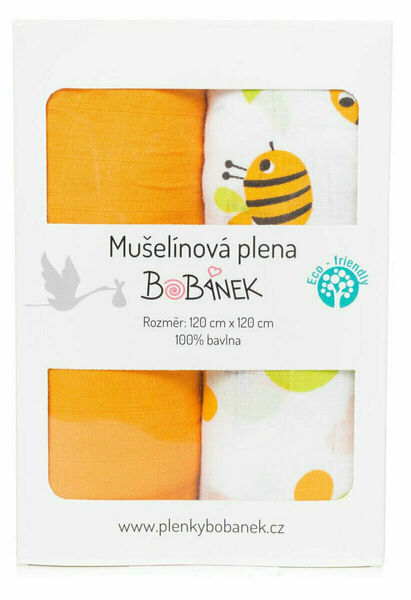 Bobánek Mušelínová plena - Včelky 2ks porovnat ceny