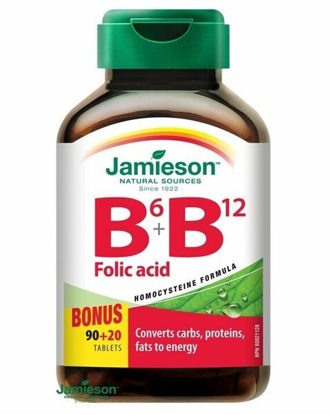 Jamieson Vitamíny B6, B12 a kyselina listová 110 tablet porovnat ceny