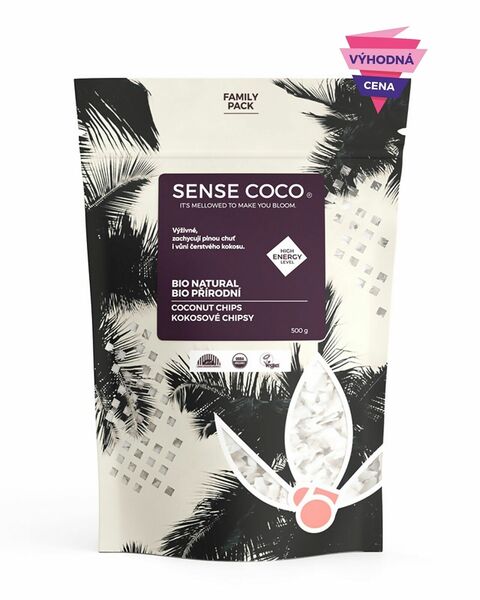 Sense Coco Raw Bio kokosové chipsy přírodní 500g porovnat ceny