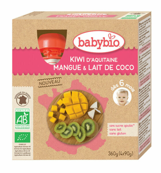 BABYBIO kiwi mango kokos 4 x 90g porovnat ceny