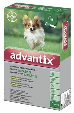 Advantix pro psy spot-on do 4kg 4x0.4ml porovnat ceny
