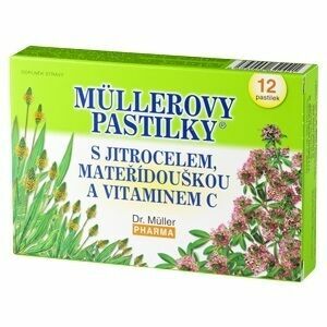 Dr.Muller  Müllerovy pastilky s jitrocelem+mateřídouškou 12ks porovnat ceny