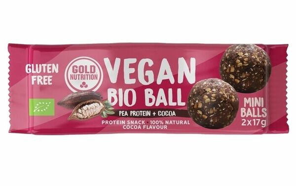 GoldNutrition Vegan Bio Ball hrachový protein a kakao 2x17g porovnat ceny