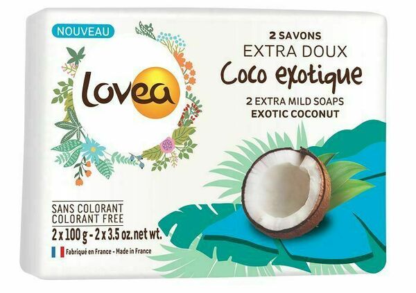 Lovea Extra jemné mýdlo kokos 2x100 g porovnat ceny