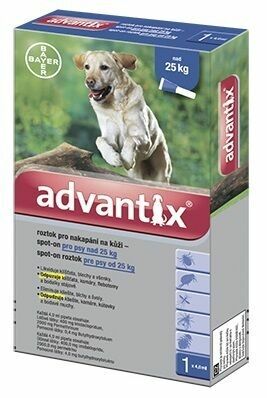 Advantix pro psy spot-on nad 25kg 4x4ml porovnat ceny
