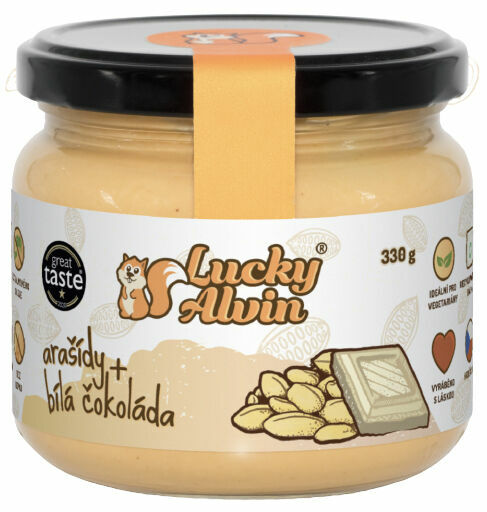 Lucky Alvin Arašídové máslo s bílou čokoládou 330g porovnat ceny