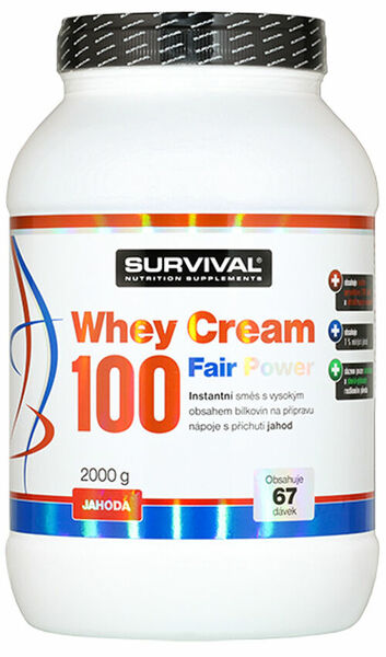 Survival Nutrition Whey Cream 100 Fair Power jahoda 2000g porovnat ceny