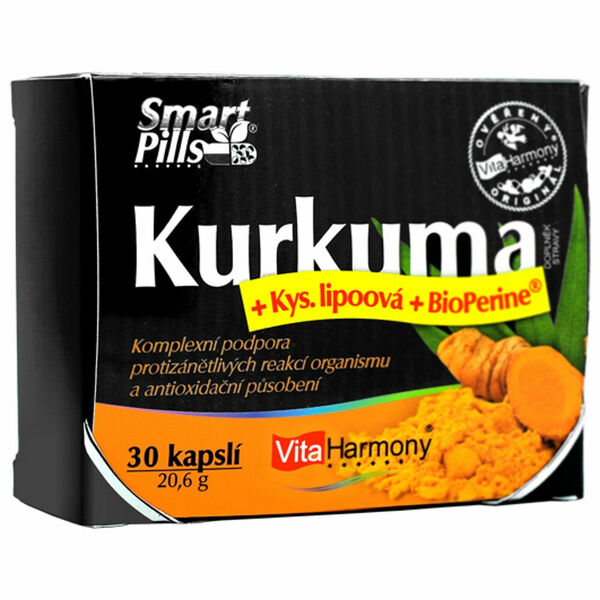 VITAHARMONY SmartPills Kurkuma + Kys. lipoová + BioPerine 30 kapslí porovnat ceny