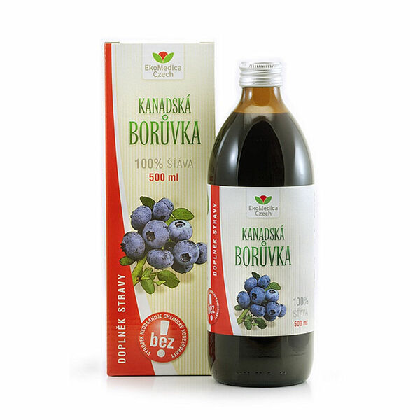 EKOMEDICA Kanadské borůvka 100% šťáva 500 ml porovnání ceny