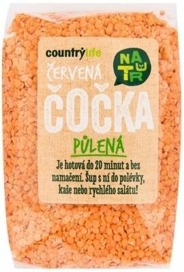 Country Life Čočka červená půlená 500g porovnat ceny