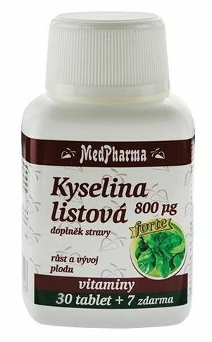 MedPharma Kyselina listová 800μg 37 tablet porovnat ceny