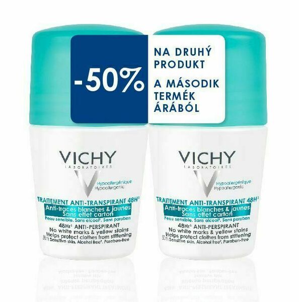 Vichy Deo anti-traces proti nadměrnému pocení roll-on DUO 2x50 ml porovnat ceny