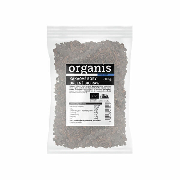 ORGANIS Drcené kakaové boby 200 g BIO RAW porovnat ceny