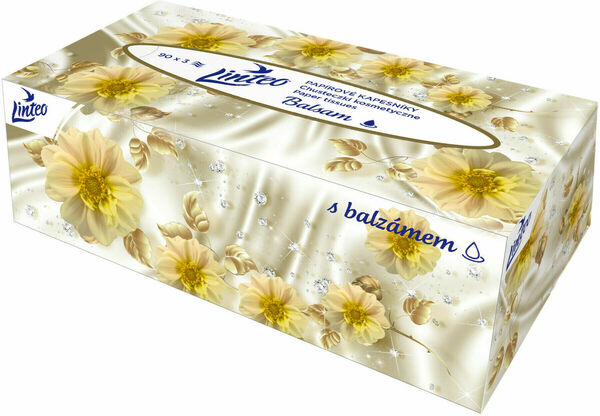 Papírové kapesníky LINTEO s balzámem, box, 3 vrstvé, 90ks porovnat ceny