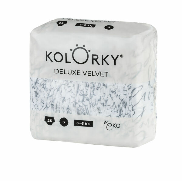 Kolorky DELUXE VELVET - S (3-6 kg) jednorázové eko plenky se sametovým povrchem 25ks porovnat ceny