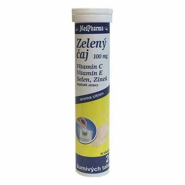 MedPharma Zelený čaj 100mg Vitamin E+Selen+Zinek 20 šumivých tablet porovnat ceny
