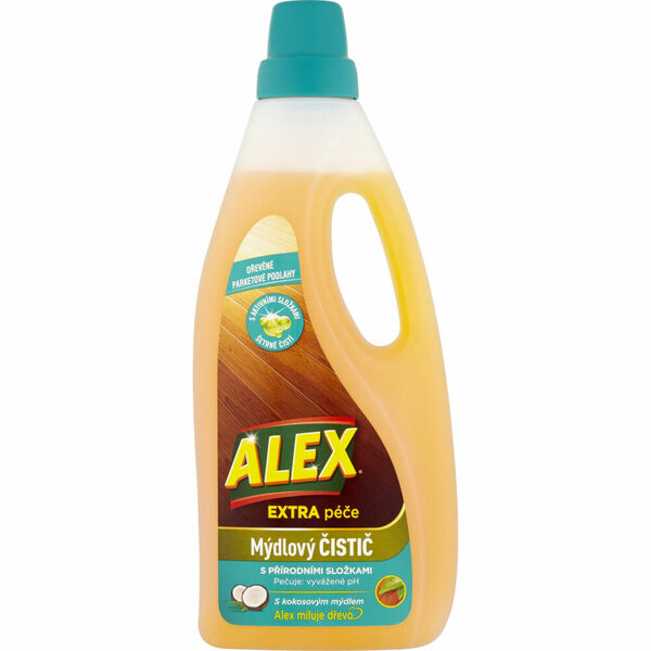 Alex Extra péče, mýdlový čistič na dřevěné parketové podlahy s kokosovým mýdlem 750ml porovnat ceny