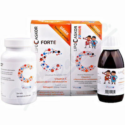 LIPO C ASKOR Junior Vitamín C 110ml+FORTE 60 kapslí porovnat ceny