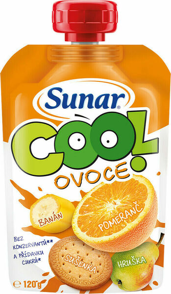 Sunárek Cool ovoce pomeranč banán sušenka 120 g porovnat ceny
