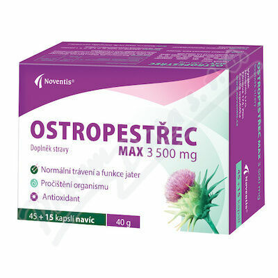 Noventis  Ostropestřec Max 3500 mg cps. 45+15 porovnat ceny