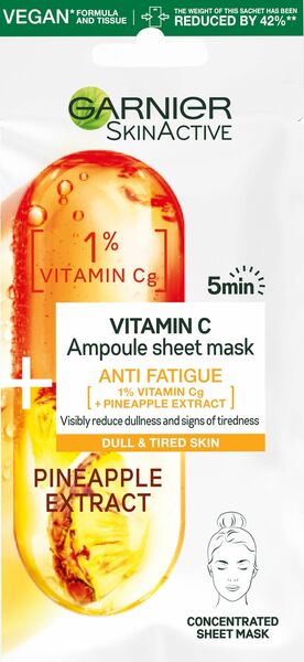 Garnier Skin Naturals síla ampulí v textilní masce s vitamínem C a extraktem z ananasu 15g porovnat ceny
