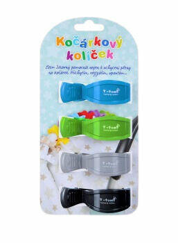 T-tomi  Kočárkový kolíček, blue + green + grey + black / modrá + zelená + šedá + černá porovnat ceny