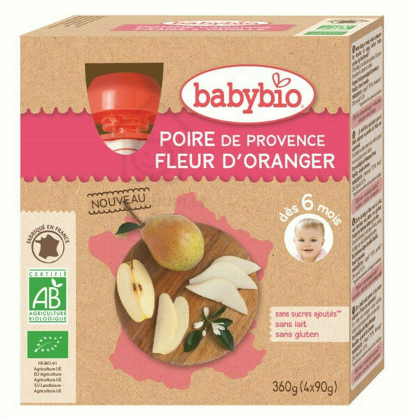 BABYBIO hruška pomerančový květ 4 x 90 g porovnat ceny