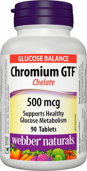 Webber Naturals Chrom GTF Chelate 500mcg 90 tablet porovnat ceny
