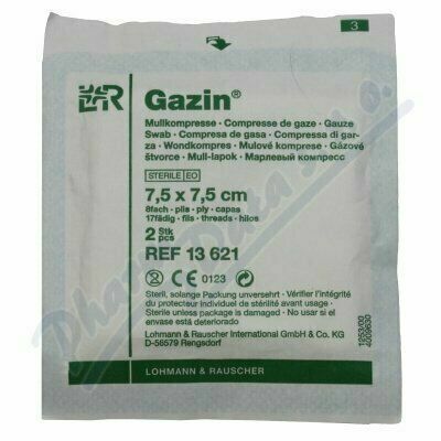 Gáza hydrofil.skl.kompr.ster.Gazin 7.5x7.5cm/2ks porovnat ceny