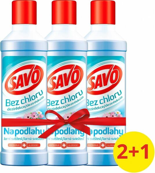 Savo Na podlahy Jasní svěžest dezinfekční přípravek bez chloru 3x1l porovnat ceny