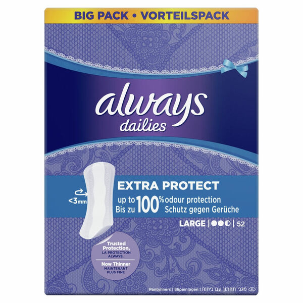 ALWAYS Dailies Extra Protect Large Intimní vložky 52 ks porovnat ceny