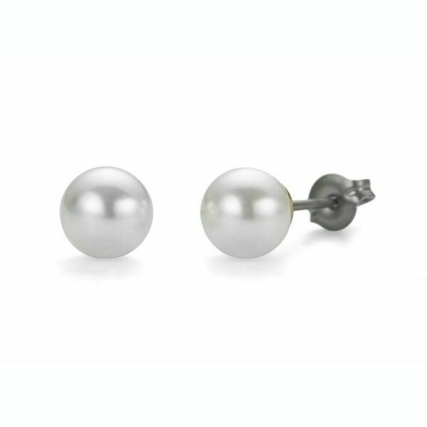 Náušnice Pearl Round Midi white porovnat ceny