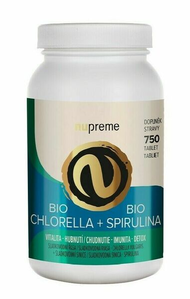 NUPREME Chlorella + Spirulina 750 tablet porovnat ceny