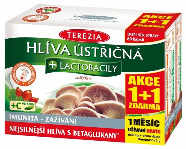 Terezia Hlíva ústřičná+Lactobacily 60+60 kapslí 1+1 ZDARMA porovnat ceny