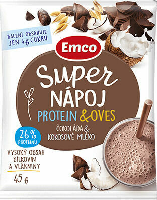 Emco Super nápoj protein a oves Čokoláda a kokosové mléko 45g porovnat ceny