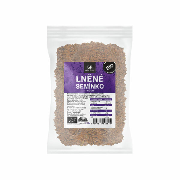 Allnature Lněné semínko hnědé BIO 200g porovnat ceny
