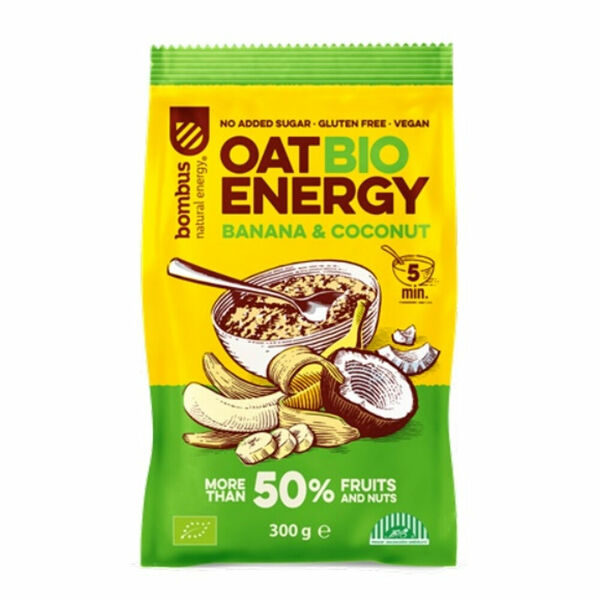 BOMBUS Oat energy banana & coconut ovesná kaše 65 g BIO porovnat ceny
