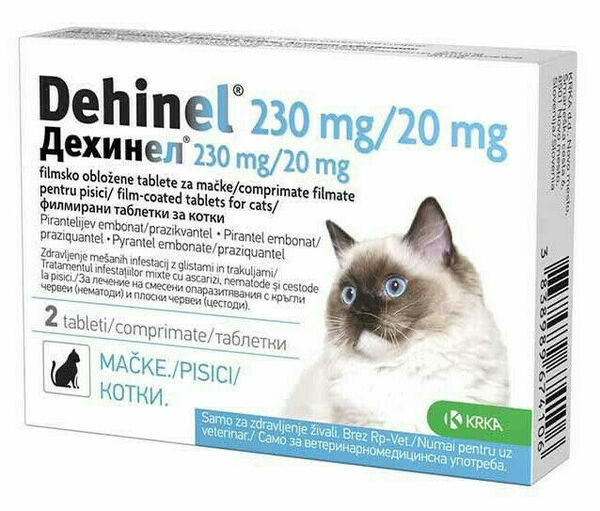 Dehinel 230mg/20mg pro kočky 2 tablety porovnat ceny