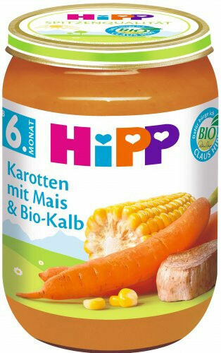 HiPP BABY BIO Mrkev s kukuřicí a BIO telecím 190g porovnat ceny
