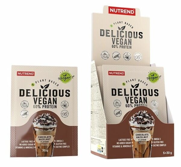 Nutrend Delicious Vegan 60% Protein čokoláda - oříšek 5x30g porovnat ceny