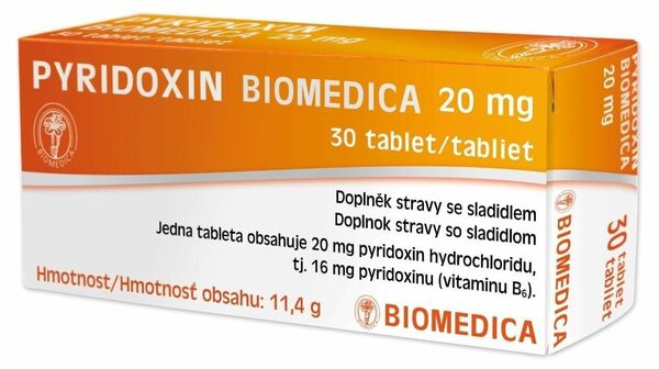 Biomedica Pyridoxin 20mg 30 tablet porovnat ceny
