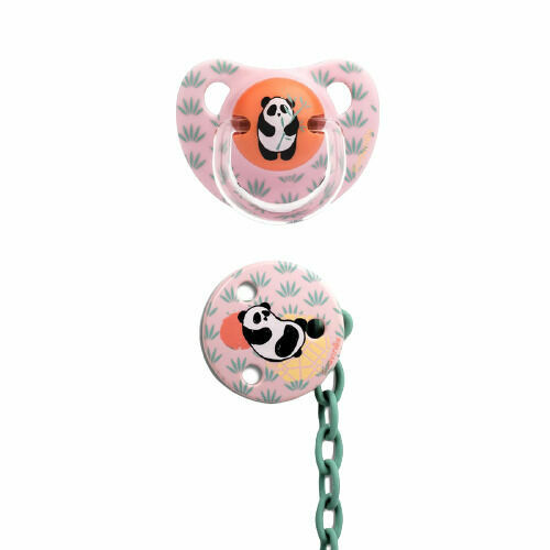 Suavinex Šidítko anatomické +6m silikon + Klip - Růžová panda porovnat ceny