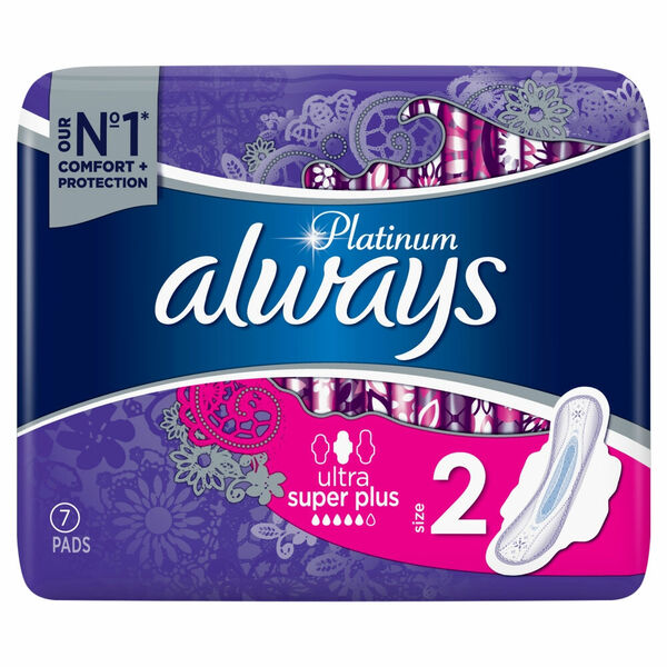 ALWAYS Platinum Long Plus vel.2 Hygienické vložky s křidélky 7 ks porovnat ceny
